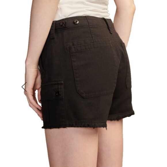 Lucky Brand Women's Raw Hem Utility Shorts size 28 NWT Cut-Off Black - Picture 2 of 13